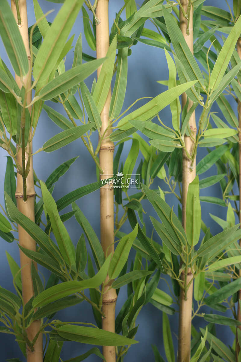 Kırçıllı Yaprak 6 Çubuklu Gri Saksıda Bambu Seperatör (20x70x160cm)