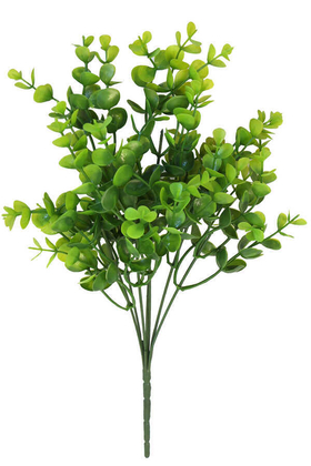 Yapay Çiçek Deposu - Yapay 7 Dallı Yeşillik Şimşir Demeti 35 cm Yeşil