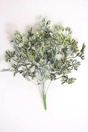Yapay Çiçek Deposu - Yapay Lüx Bonsai Demet Yeşil-Pudralı