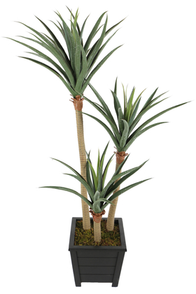 Yapay Çiçek Deposu - Yapay 3 Gövdeli Yucca Ağacı Artificial Foilage 150 cm