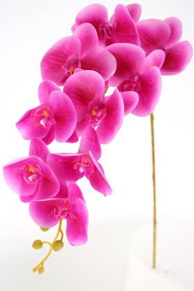 Yapay Çiçek Deposu - Yapay Dal Baskılı Orkide Çiçeği 88 cm Fuşya