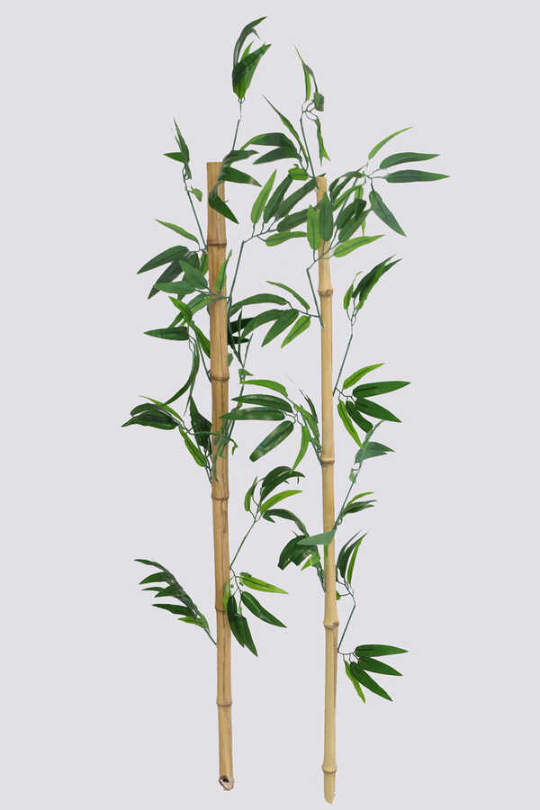 120 Cm Yapay 8 Dal Yapraklı Doğal Bambu Çubuk