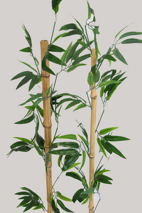120 cm Yapay 8 Dal Yapraklı Doğal Bambu Çubuk - Thumbnail