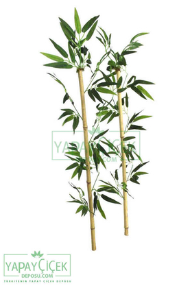 100 cm Yapay 8 Dal Yapraklı Doğal Bambu Tip14 - 2