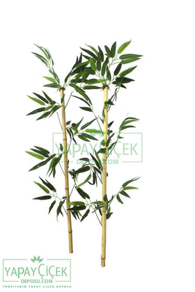 100 cm Yapay 8 Dal Yapraklı Doğal Bambu Tip14 - Thumbnail