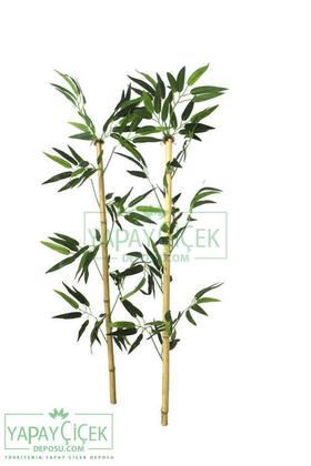 100 cm Yapay 8 Dal Yapraklı Doğal Bambu Tip14 - 3