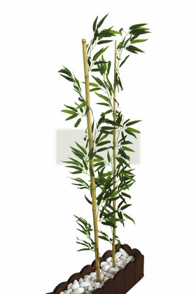 Gerçek Bambu Yapay Yeşil Yapraklı 150 cm - Thumbnail