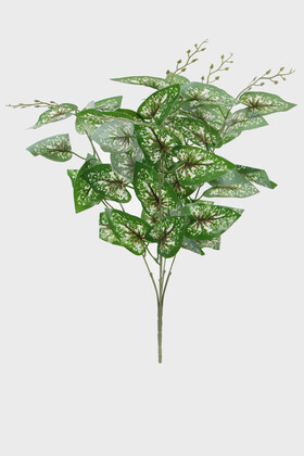 Yapay Çiçek Deposu - Yapay Yaprak Bitki Demeti Uzun Model 50 cm Yeşil-Kızıl