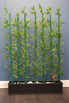 Yapay Çiçek Deposu - Yeşil Boyalı Doğal Bambulu Seperatör (20x100x160cm)