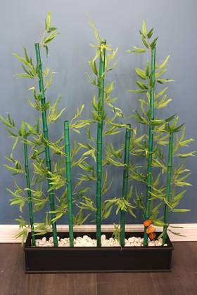 Yapay Çiçek Deposu - Yeşil Boyalı Doğal Bambulu Seperatör Asorti Model (20x100x110-160cm)