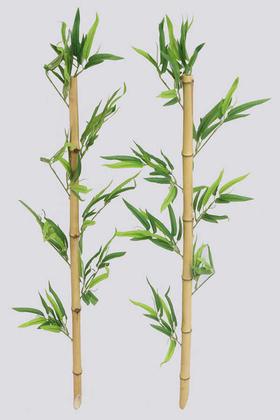 Yapay Çiçek Deposu - Doğal Bambu Yapay Egzotik Yapraklı 110 cm