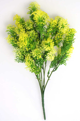 Yapay Çiçek Deposu - Yapay Yeşillik Demeti Kar Küresi Model Yeşil-Sarı