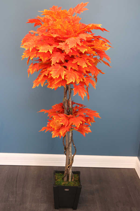 Yapay Çiçek Deposu - Yapay Ağaç Sonbahar Yapraklı Hazan Çınar Ağacı 180cm