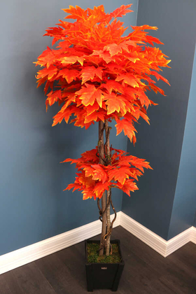 Yapay Ağaç Sonbahar Yapraklı Hazan Çınar Ağacı 180cm - Thumbnail