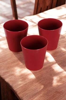 Zarif Orkide Saksısı 3lü Set Bordo 1,2 Litre - Yapay Çiçek Deposu